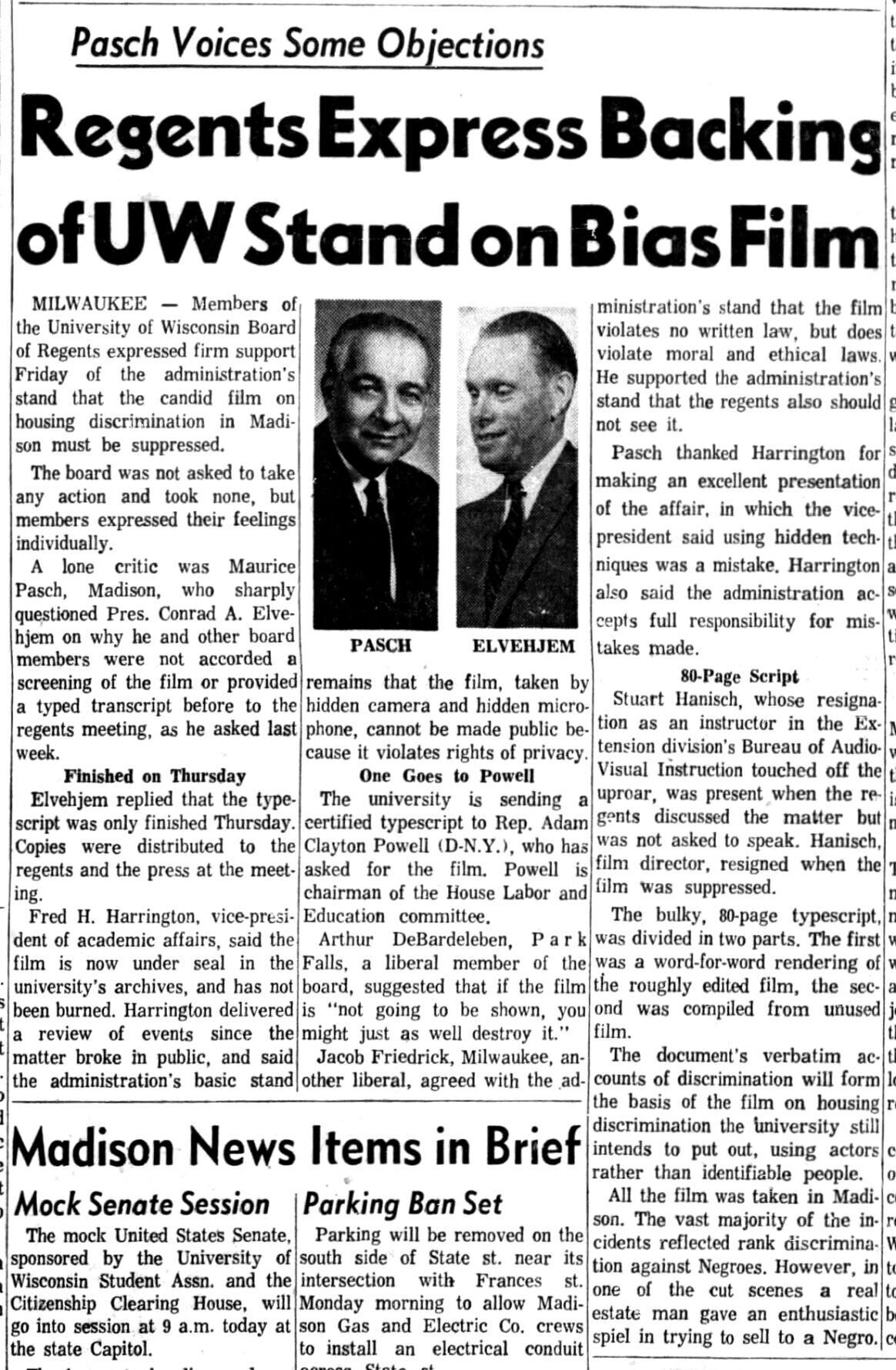 WSJ article, April 7, 1962